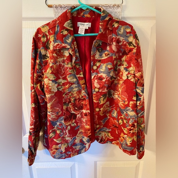 Coldwater Creek Red Floral Women's Blazer - Picture 1 of 7